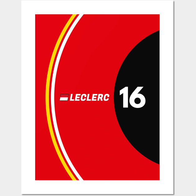 F1 2024 - #16 Leclerc Wall Art by sednoid